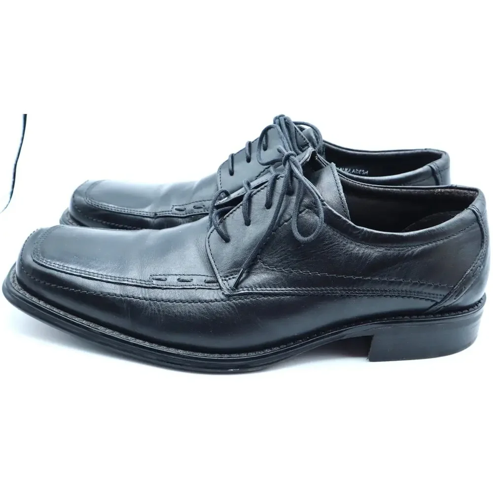 Structure Black Leather SQUARE TOE Oxford Mens Dress Shoes Lace Up 10 Work